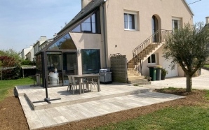 Terrasse en grs crame et terrasse sur plots13217