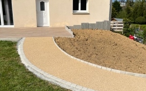 Terrasse en grs crame, Minralstar  et Pav la couture14051