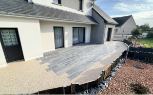 Terrasse en grs crame et Hydrostar15644