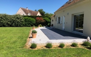 Terrasse en Alvostar, dallage sur plots et pavage dallage16471