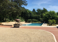 Am�nagement Plage de piscine � Cubjac