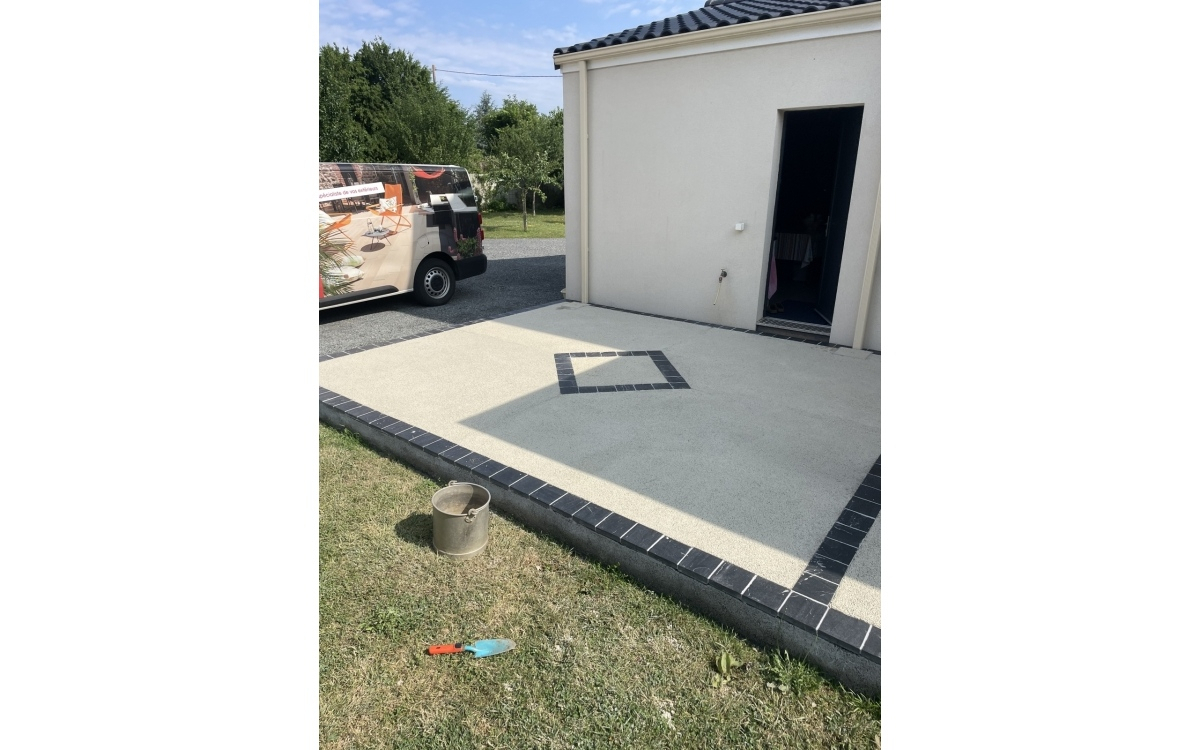 Terrasse en bton decoratif