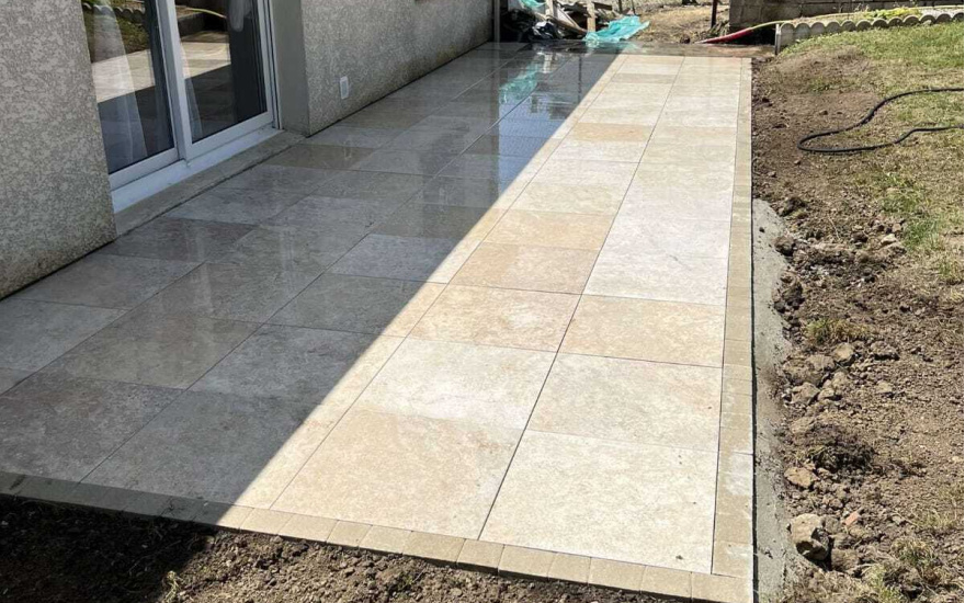 Terrasse en Dm profil et grs crame
