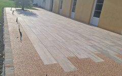 Terrasse en Dm profil, grs crame et Hydrostar