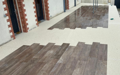 Terrasse en grs crame et Hydrostar